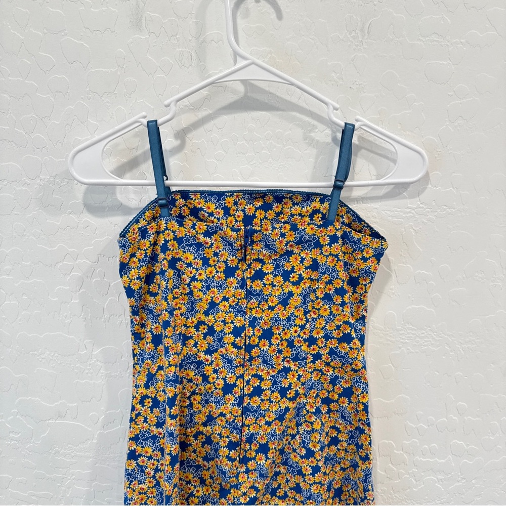 Vintage Y2K 579 Floral Mini Dress Womens XS Blue Yellow Whimsigoth - Picture 7 of 8